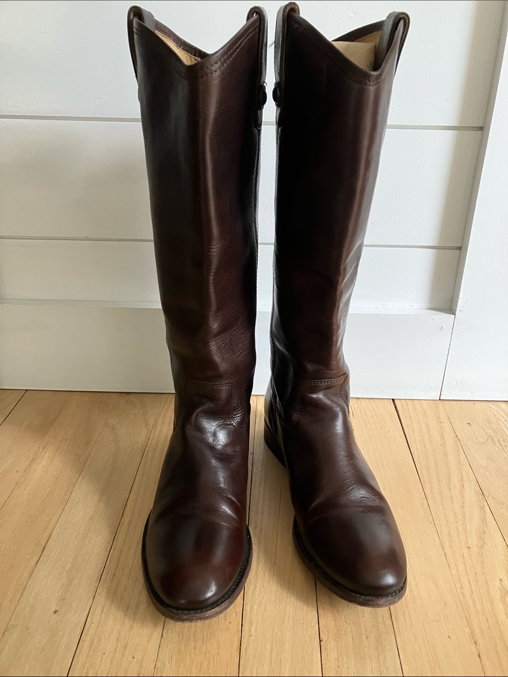 Frye Melissa Equestrian tall brown leather boots 8 1/2 - Picture 3 of 11